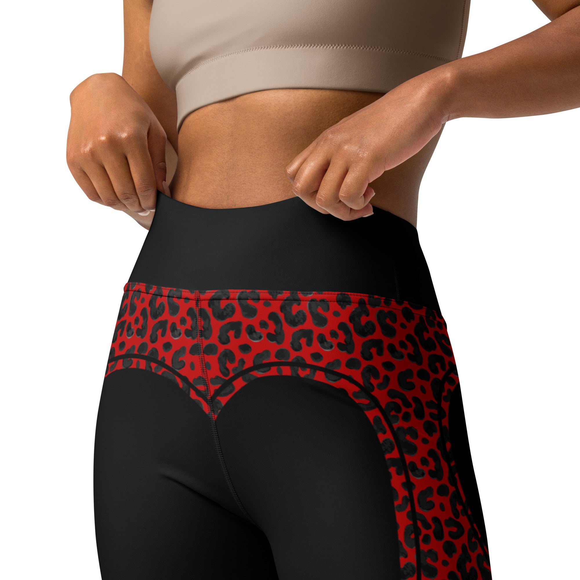 Leopard Print Heart Shaped Yoga Leggings